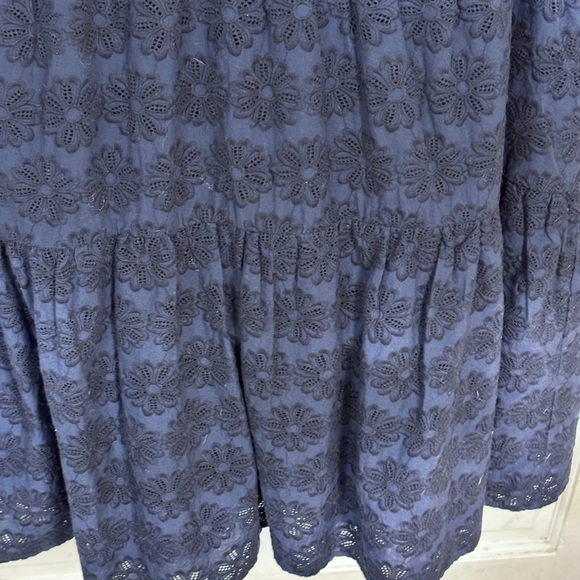 Crown & Ivy Navy Raised Floral Design Cap Sleeves 3 Tiers Dress Plus Sz 2 X - Picture 9 of 12